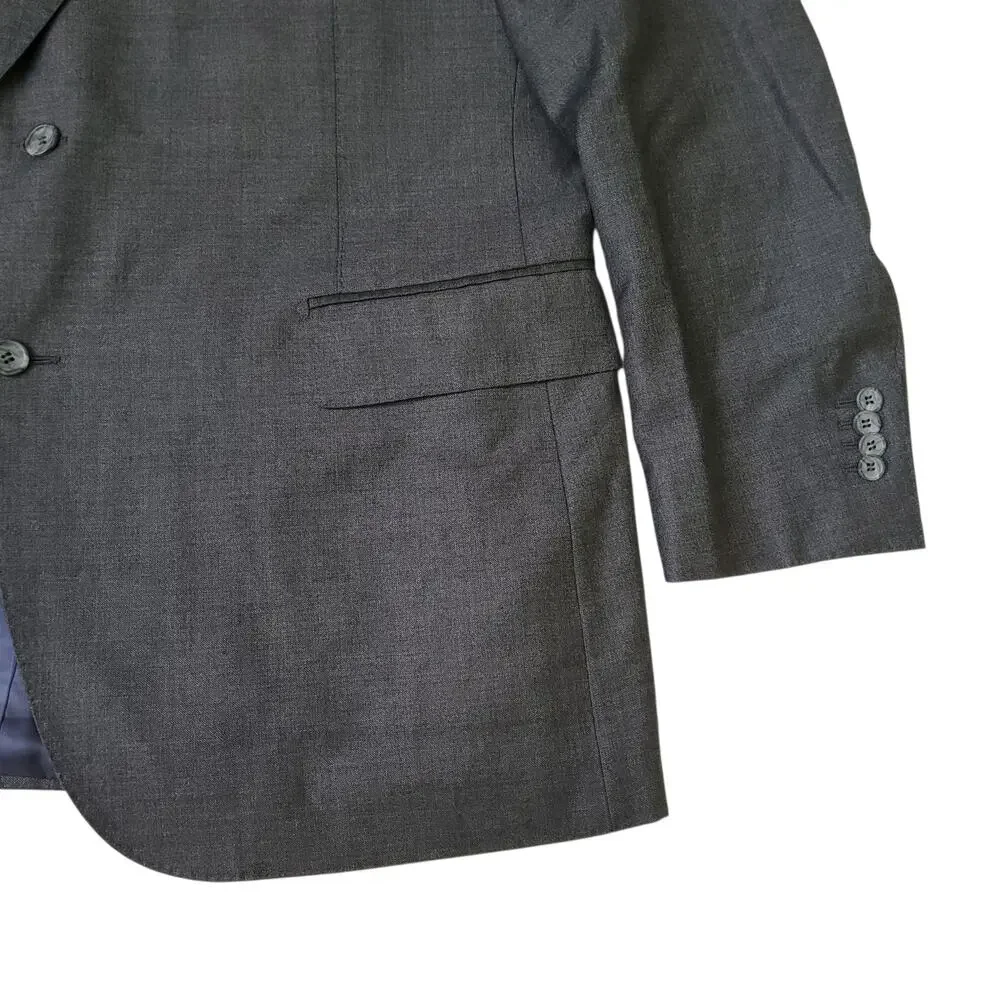 Suit Supply Vitale Barberis Canonico Grey Wool Suit Coat Jacket Surgeon Cuff 50R